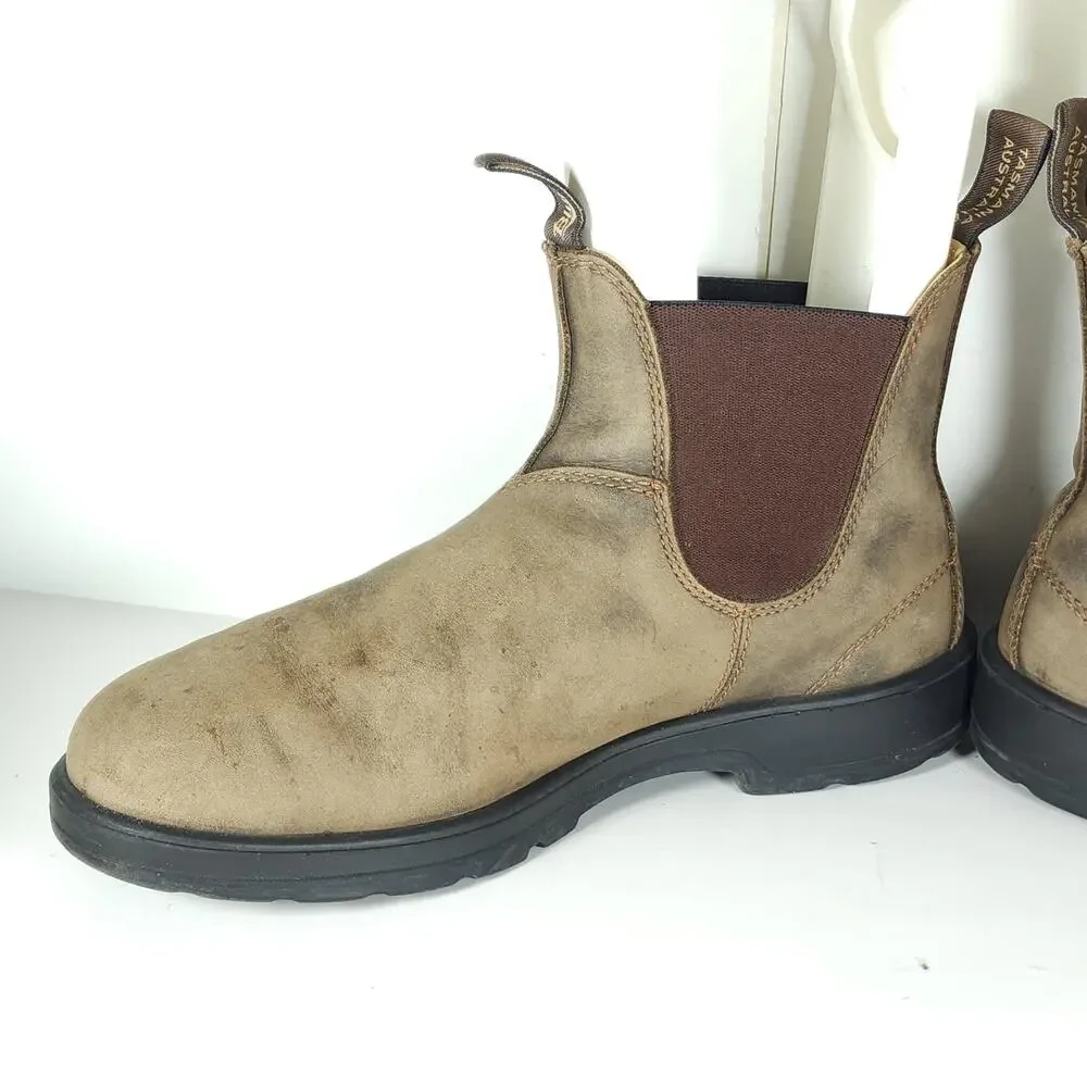 Blundstone Men's 585 AU9,5 US10,5 Rustic Brown Leather Ankle Chelsea Boots